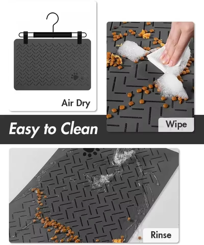 Tapis d'alimentation absorbant pour animaux de compagnie