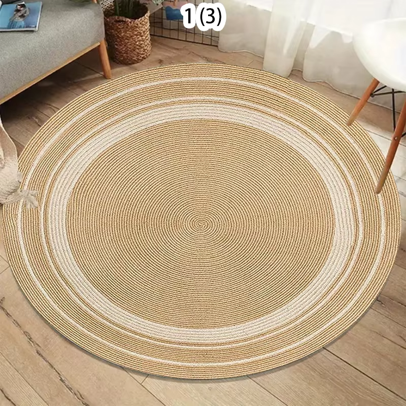 Tapis rond en jute naturel style bohème