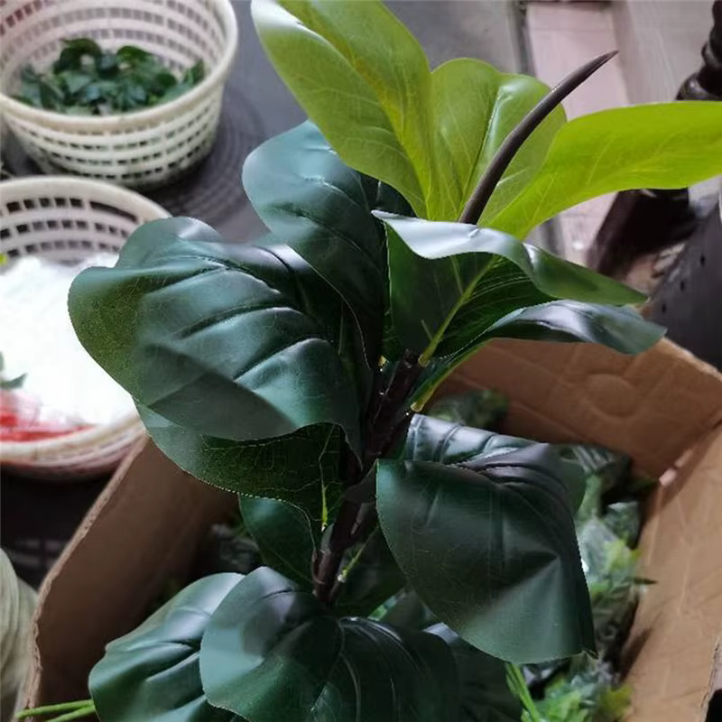Plantes artificielles ABKJ-4X, figuier à feuilles de violon, faux ficus lyrata, arbres artificiels, buissons verts, verdure pour jardin, véranda, boîte à fleurs, décoration.