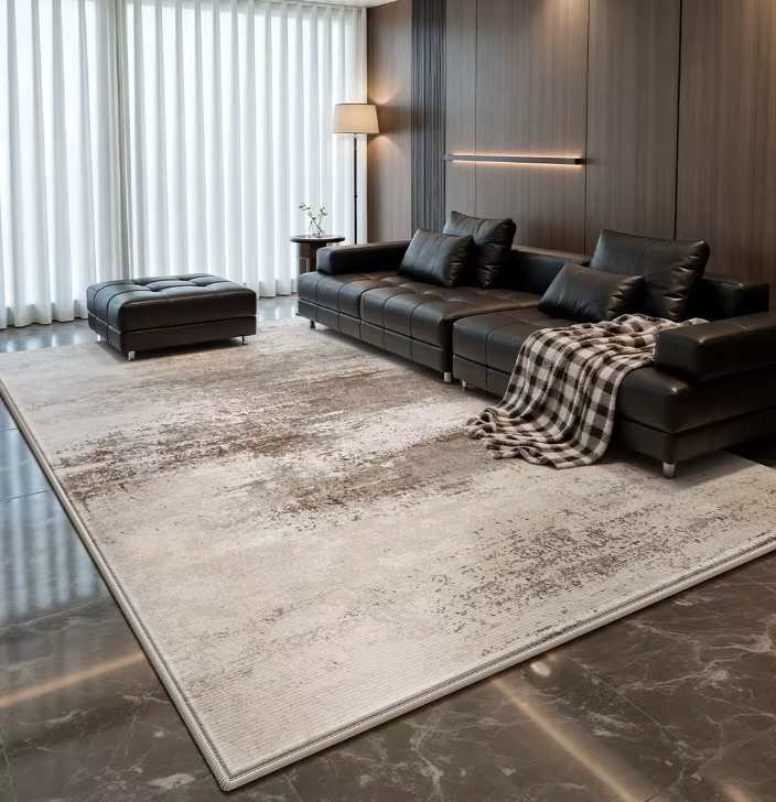 Tapis lavable de grande surface pour salon
