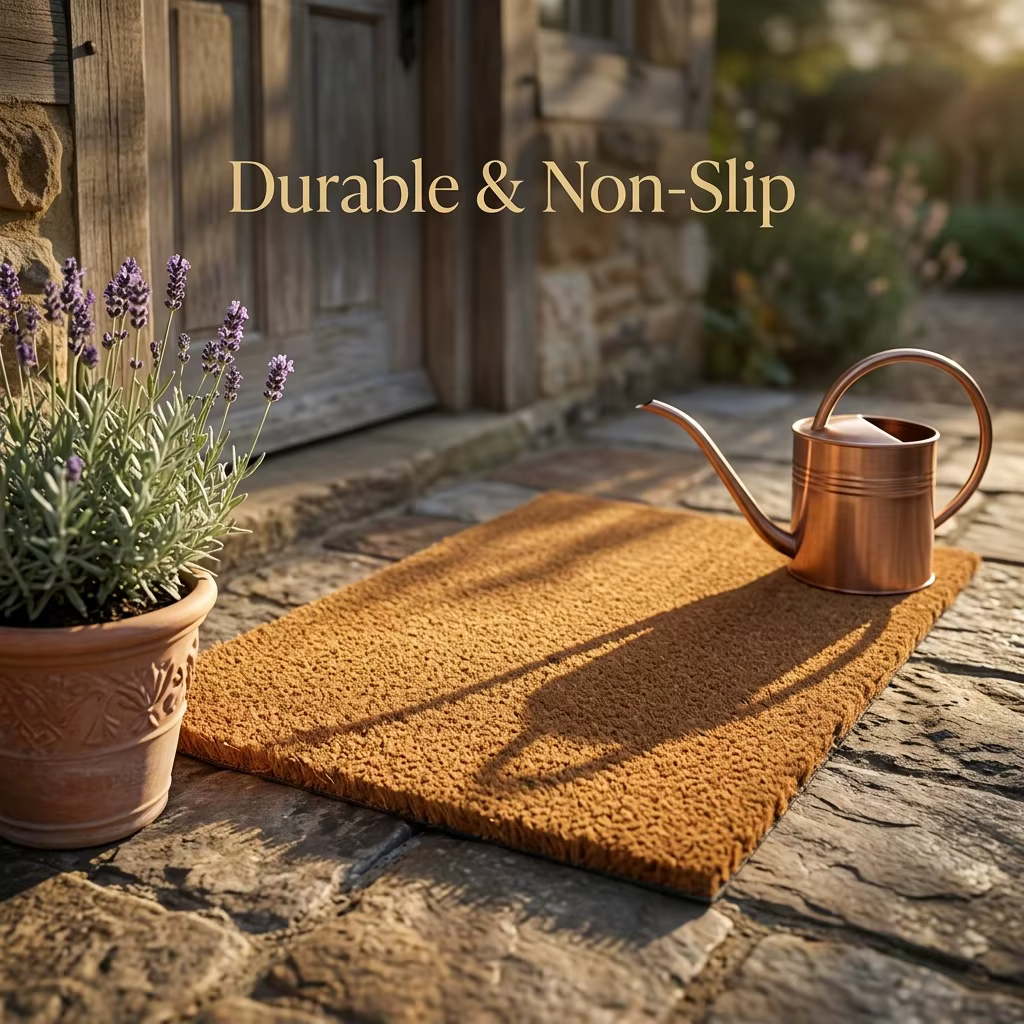 Tapis de porte marron durable antidérapant pour entrée, tapis de sol pour porte d'entrée, patio, véranda, garage, bureau, maison, usage intérieur et extérieur