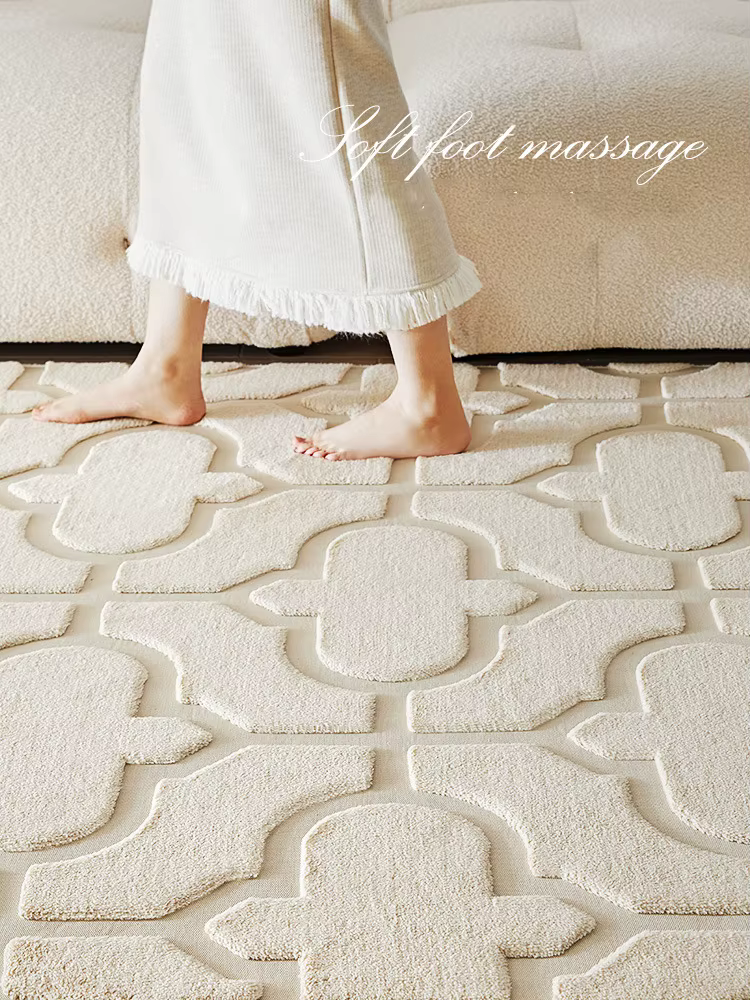 Tapis de salon crème style français