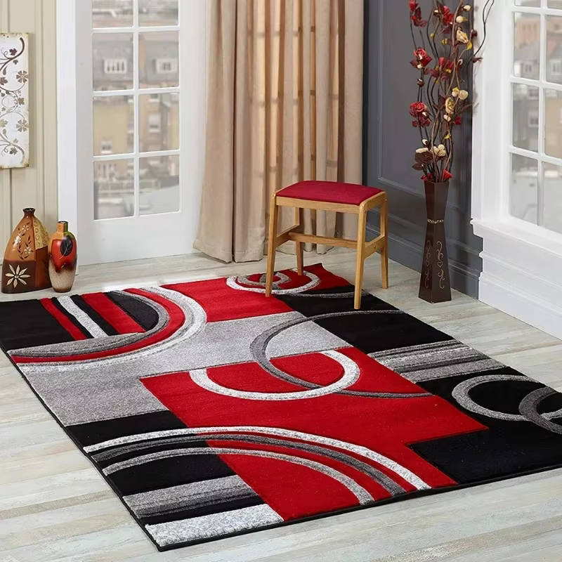 Tapis géométrique nordique pour salon décor de luxe moderne Table de canapé
