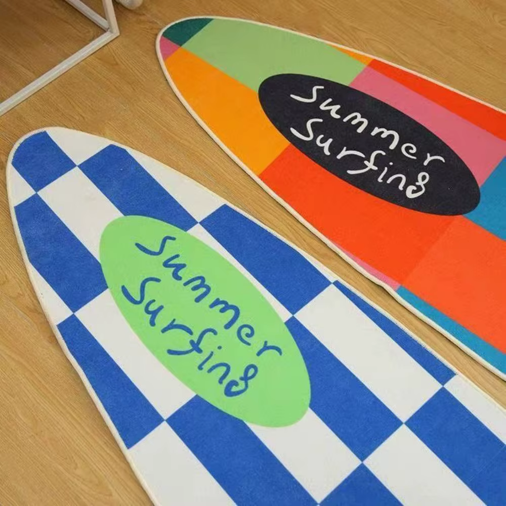 Tapis de surf d'été VIKAMA – Motif à carreaux colorés pour salon