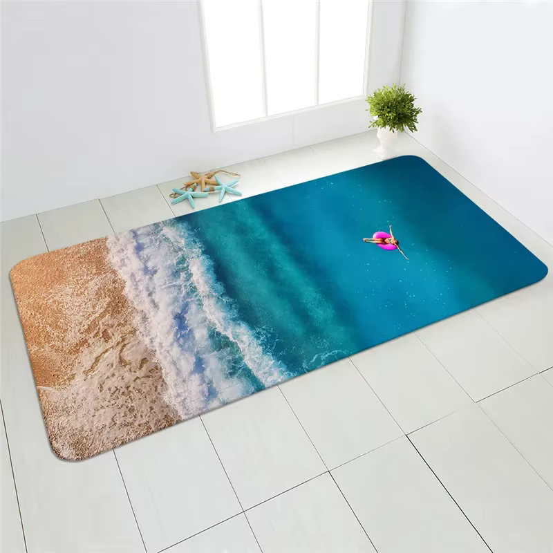 Sea beach sand wave kitchen carpet entrance door mat bedroom bathroom absorbent non-slip long