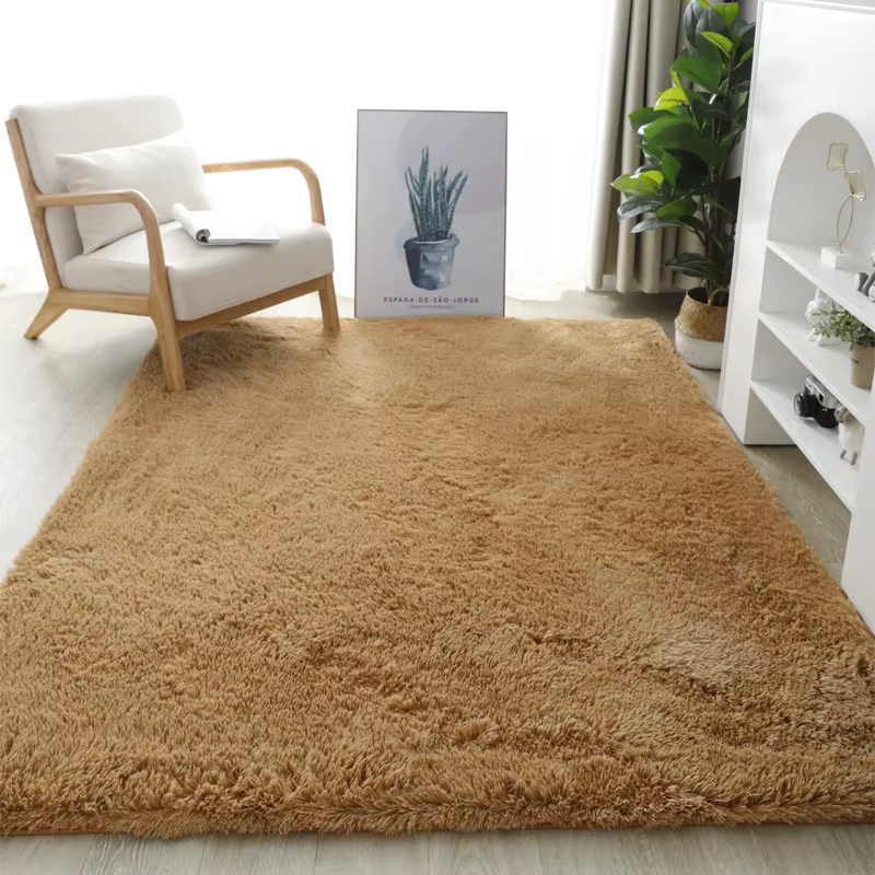 Tapis moelleux et doux en fausse fourrure pour salon