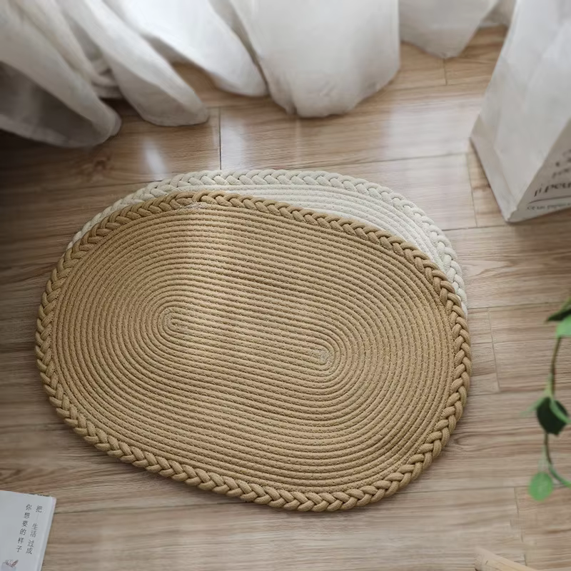 Polymères de jute simples faits à la main, 100% Lea Doorvirus, non ald, respectueux de l'environnement, tapis, coussin de sol, décoration de la maison, 65x45cm
