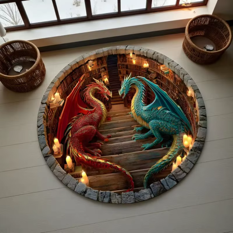 Tapis ronds de livre de Dragon