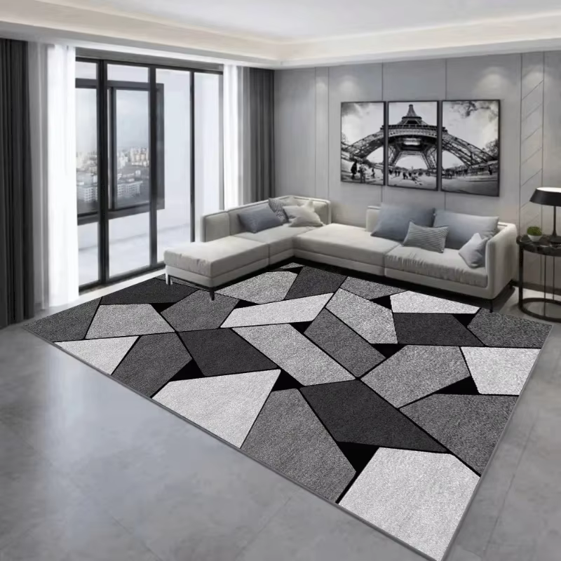 Tapis géométrique nordique pour salon décor de luxe moderne Table de canapé