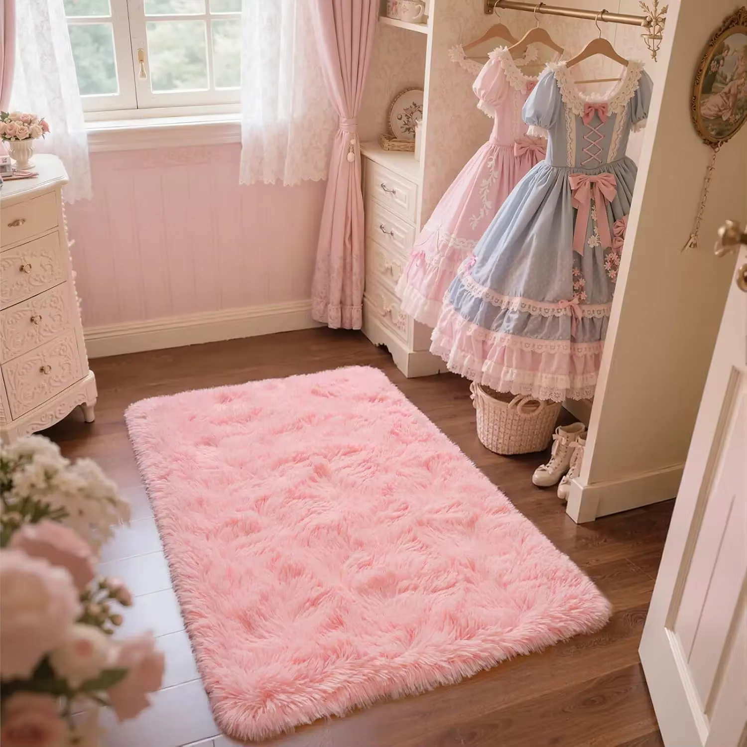 Tapis de chambre rose VIKAMA - Doux et moelleux pour la décoration intérieure
