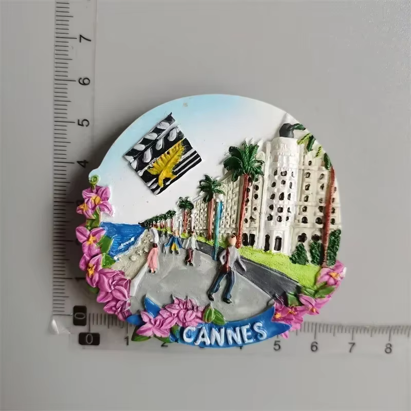Aimants de réfrigérateur Souvenir touristique français Cannes belle côte bleue Kurt Azur Menton résine magnétique réfrigérateur autocollant collection