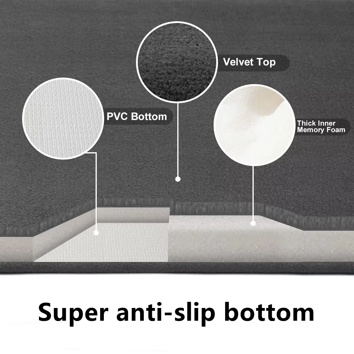 Tapis de bain en mousse à mémoire de forme, super doux, absorbant, antidérapant, lea Runner pour douche, tapis de sol, nouveaux polymères