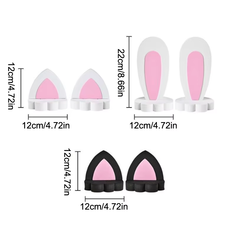 Décorations de toit de voiture, ornements extérieurs, modification de voiture, personnalisation, décorations mignonnes de dessin animé, oreilles de lapin, oreilles de chat pour l'extérieur de la voitu