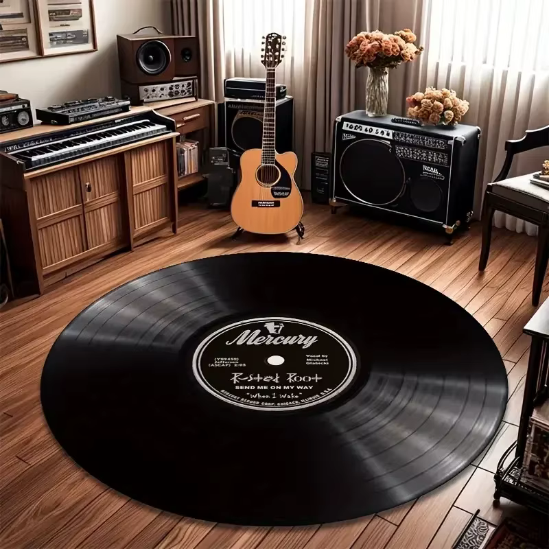 VIKAMA Tapis en vinyle noir confortablement doux et chaud