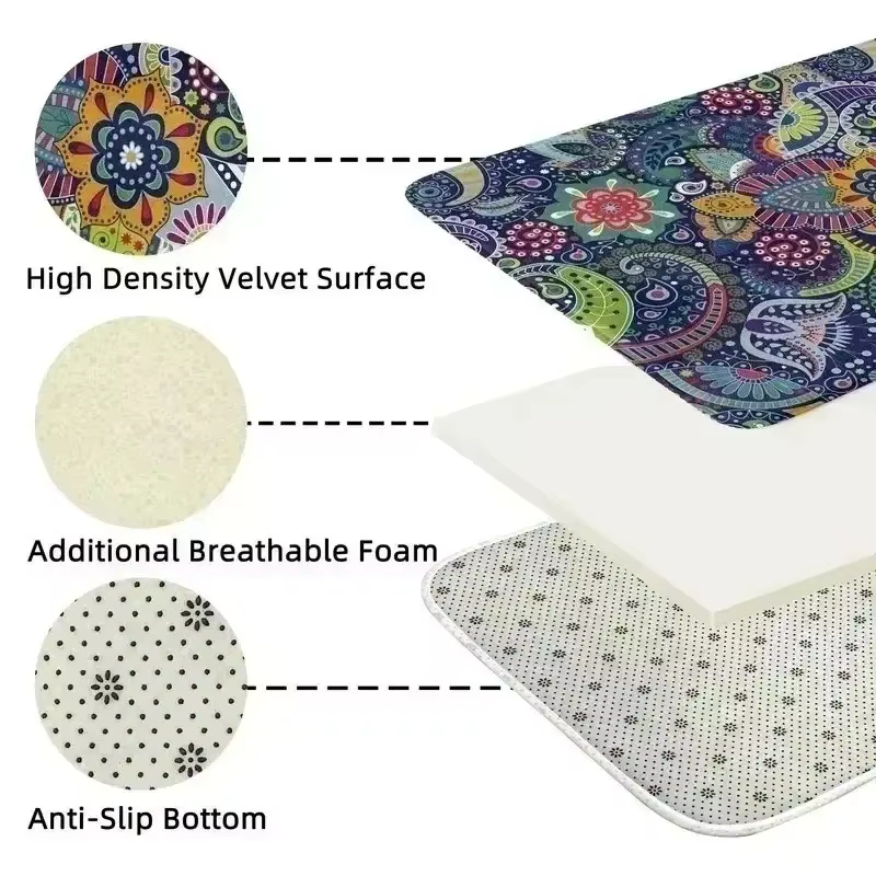 Tapis de cuisine antidérapants en vinyle