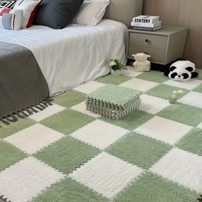 Tapis de Puzzle en peluche douce pour bébé