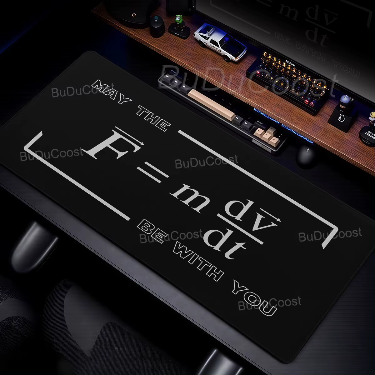 Tapis de souris noir et blanc, tapis de bureau avec formules scientifiques et mathématiques, tapis étendu pour clavier de jeu, tapis antidérapant pour ordinateur portable, accessoires de bureau