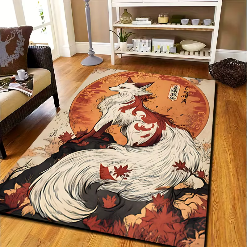 Tapis en velours et flanelle imprimé Fox Spirit