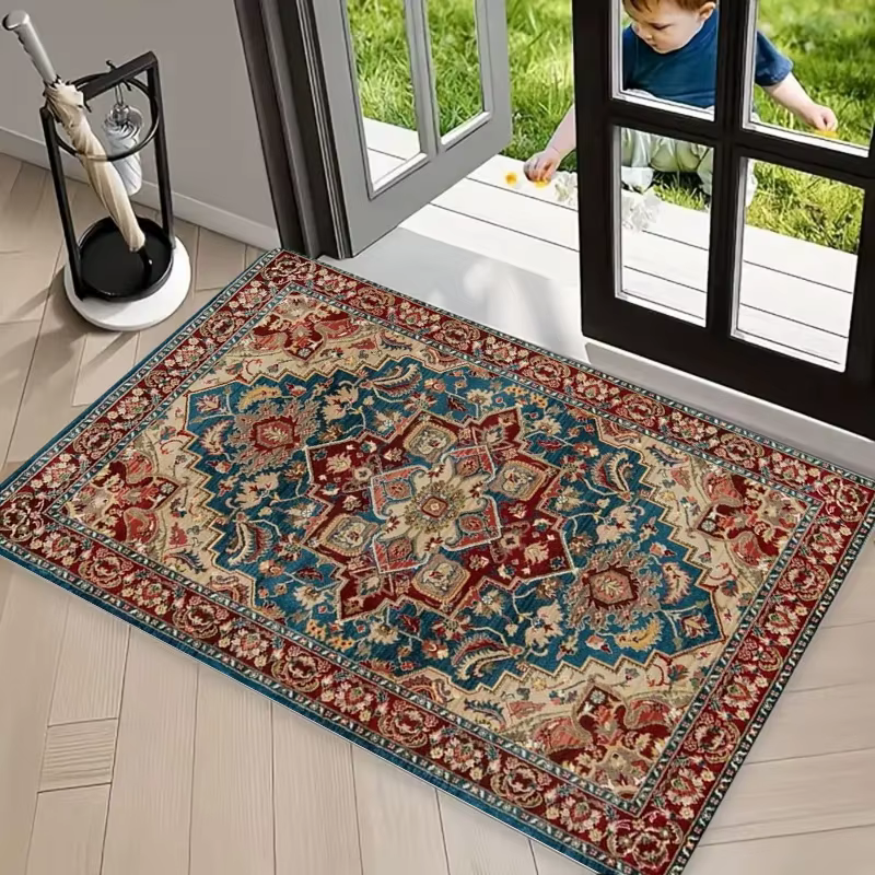 Tapis à motif floral rétro
