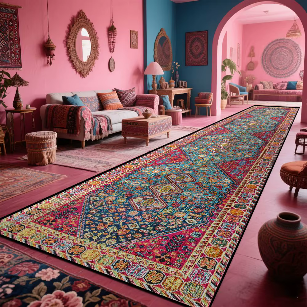 VIKAMA Tapis de couloir persan vintage