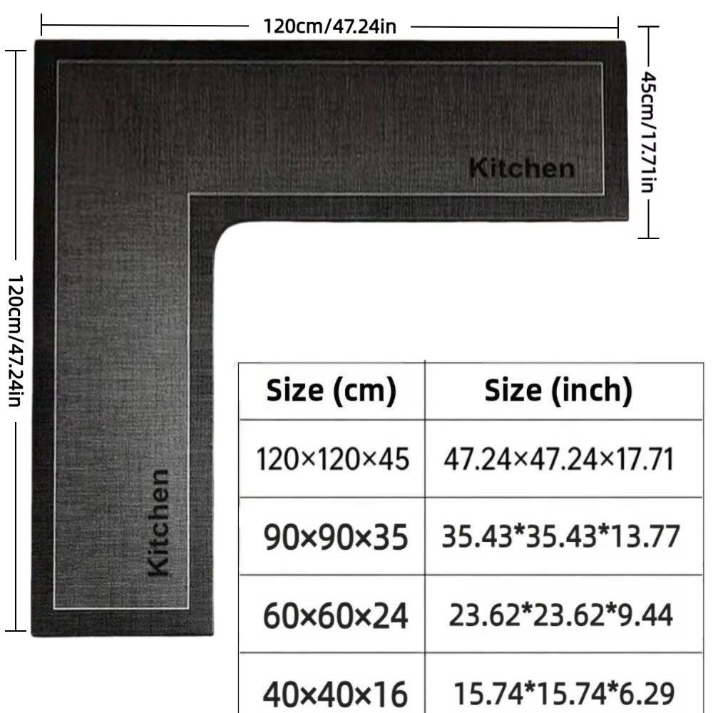 Tapis de cuisine de luxe en forme de L