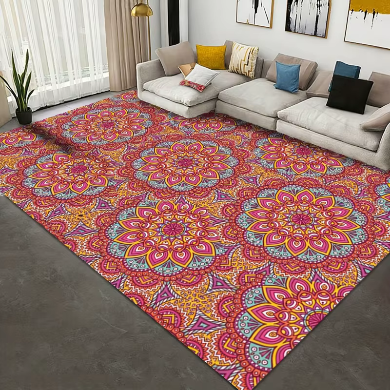 Nouveau tapis de patio extérieur aux motifs floraux vibrants