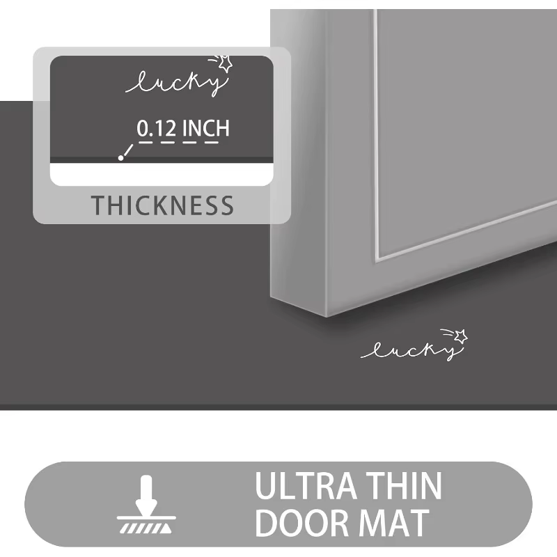 Tapis de porte ultra fin, pour cuisine, salle de bain, toilettes, extérieur, antidérapant, résistant à la saleté, absorbant, séchage rapide, lavable en machine