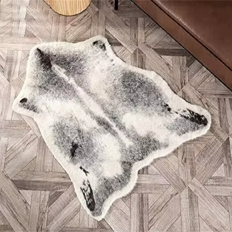 Tapis VIKAMA-tapis de chevet en Faux Animal pour chambre à coucher et salon-tapis Durable et facile à nettoyer pour la décoration de la maison