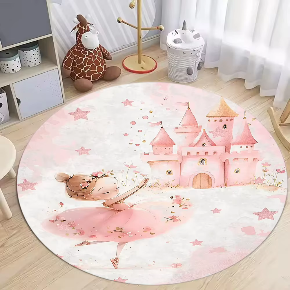 Tapis rond princesse ballerine