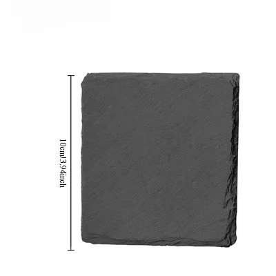 Sous-verres ronds/carrés en pierre d'ardoise noire