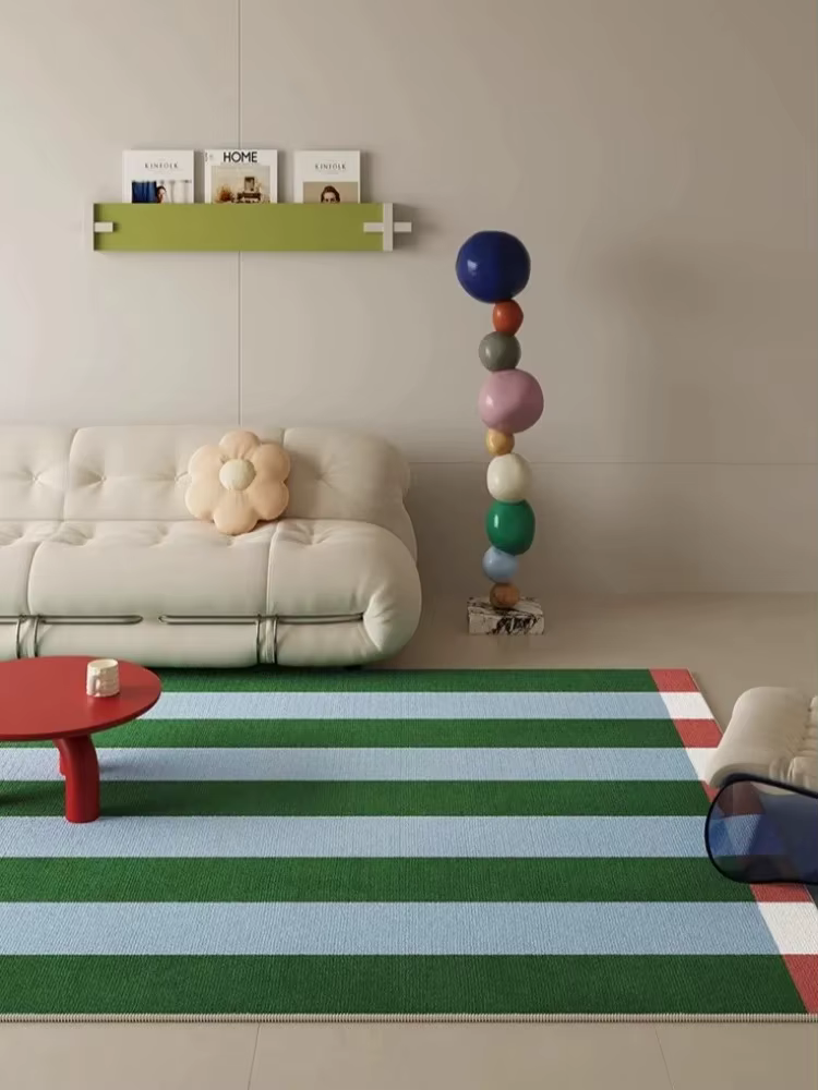 Tapis rayé contrasté Dopamine