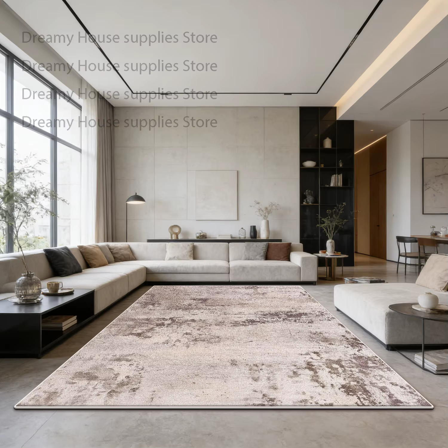 Tapis de salon couleur blanc cassé