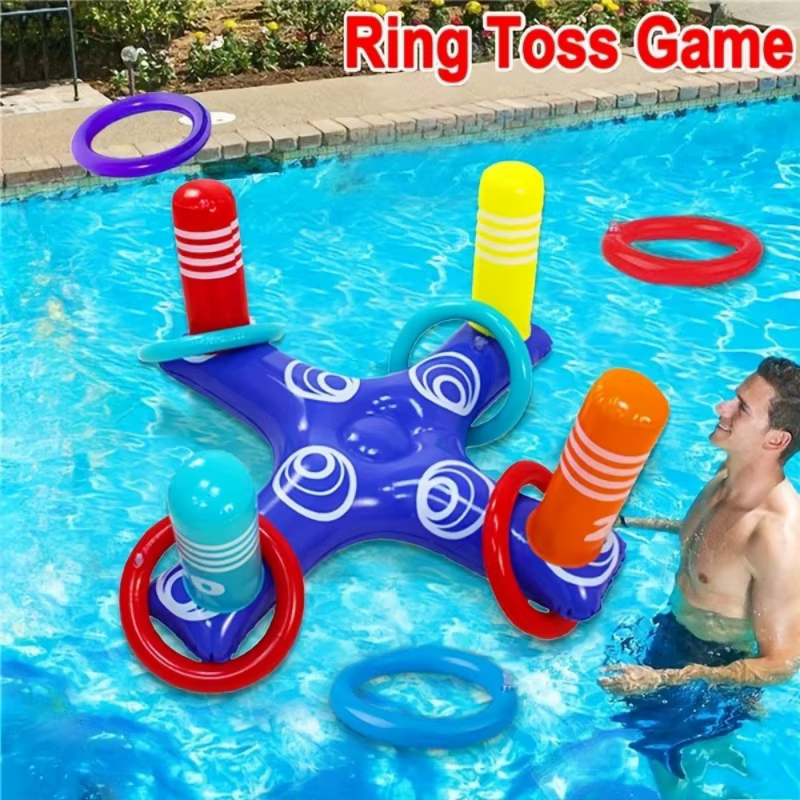Jeu de lancer de cour pour la famille – Jeux de lancer d'anneaux, jouets de sport d'intérieur et d'extérieur, jouets de plage, jouets de piscine, cadeau d'anniversaire.