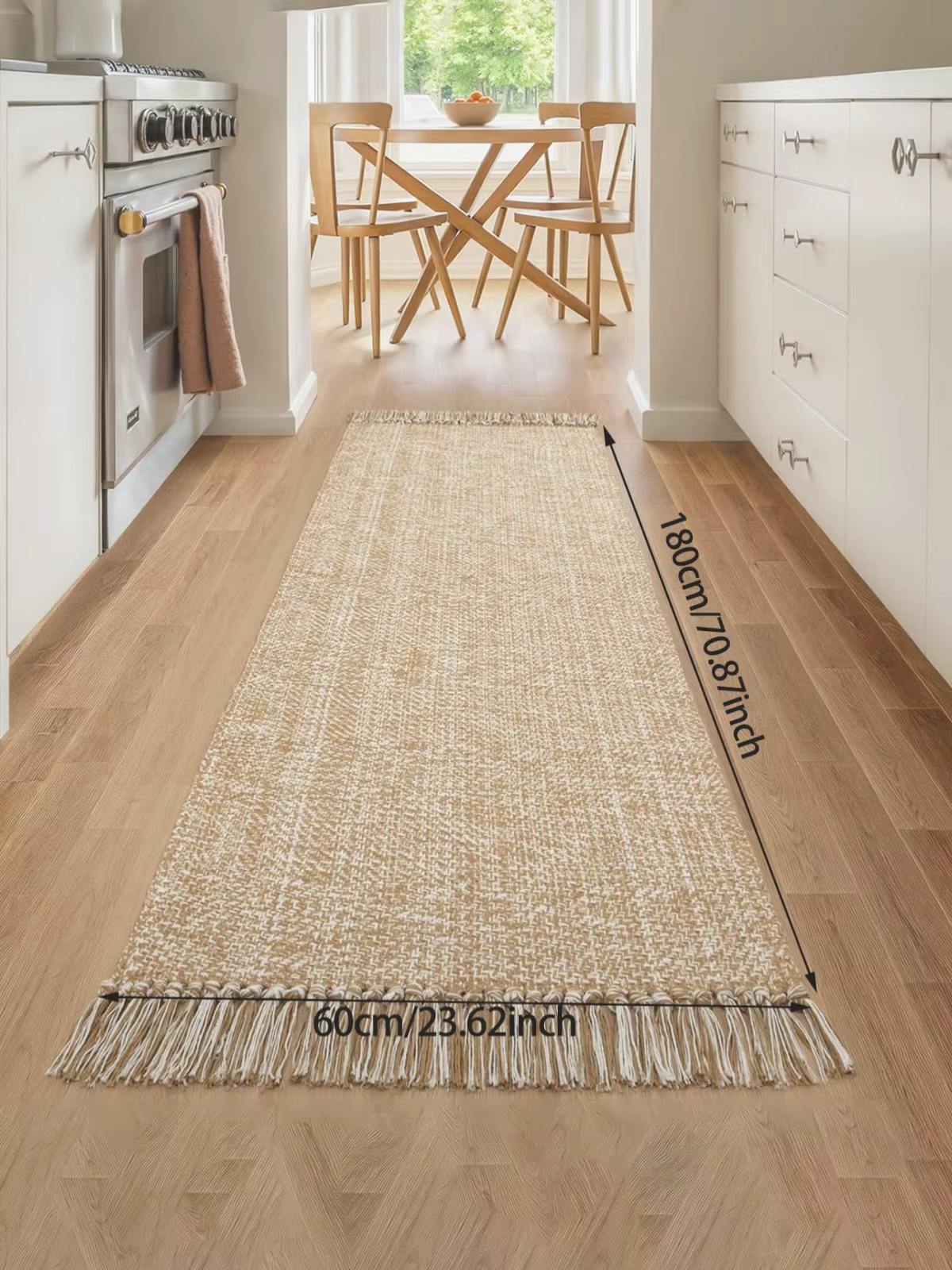 Tapis en coton et lin tissé pour salon