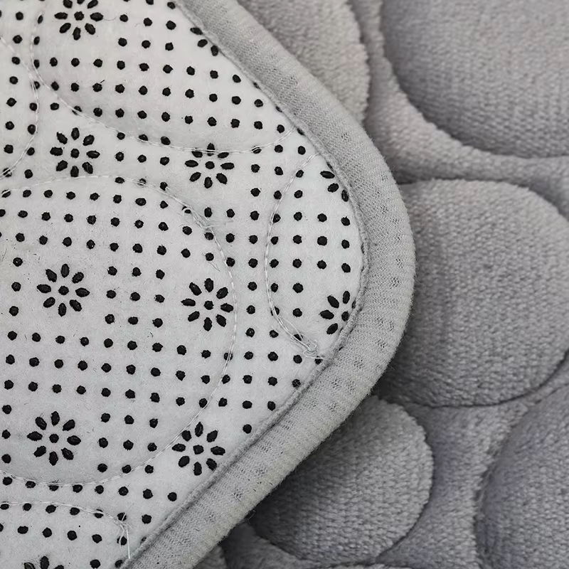 Tapis de sol en velours corail brodé, tapis de salle de bain, tapis absorbant en éponge en forme de U, tapis de porte, ensemble de deux pièces