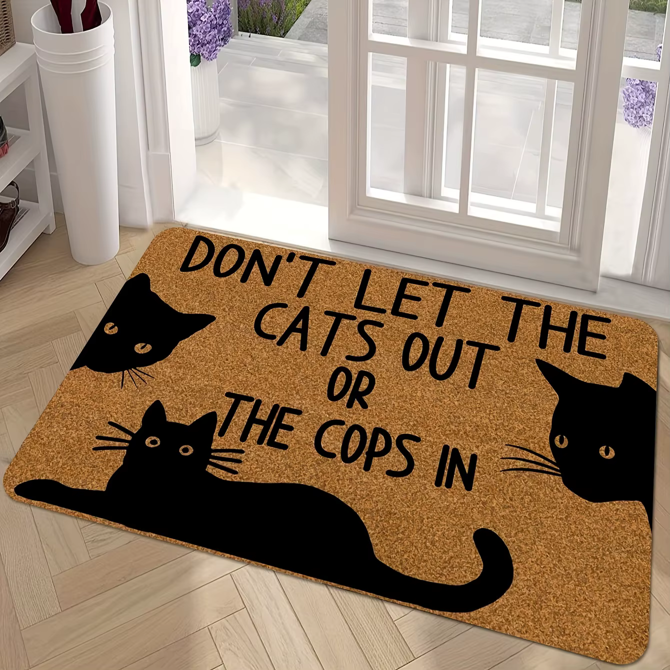 VIKAMA dessin animé chat noir tapis résistant aux taches