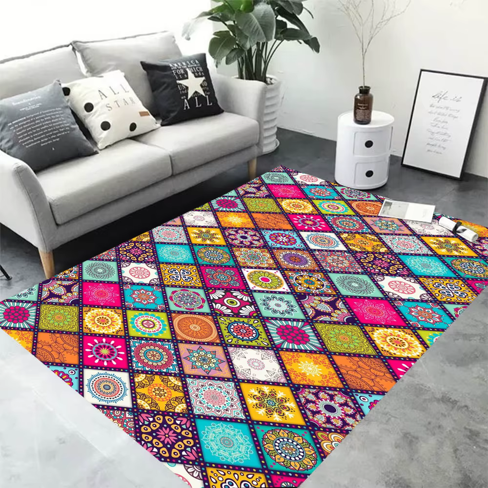 Tapis de zone Mandala bohémien