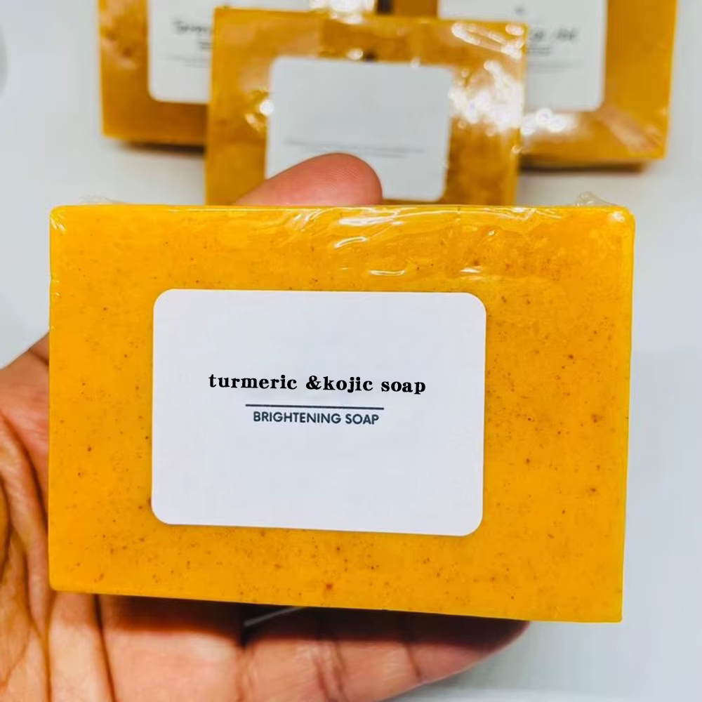 100g de savon fait à la main au curcuma, savon à l'acide kojique au citron, savon de douche et pour le visage