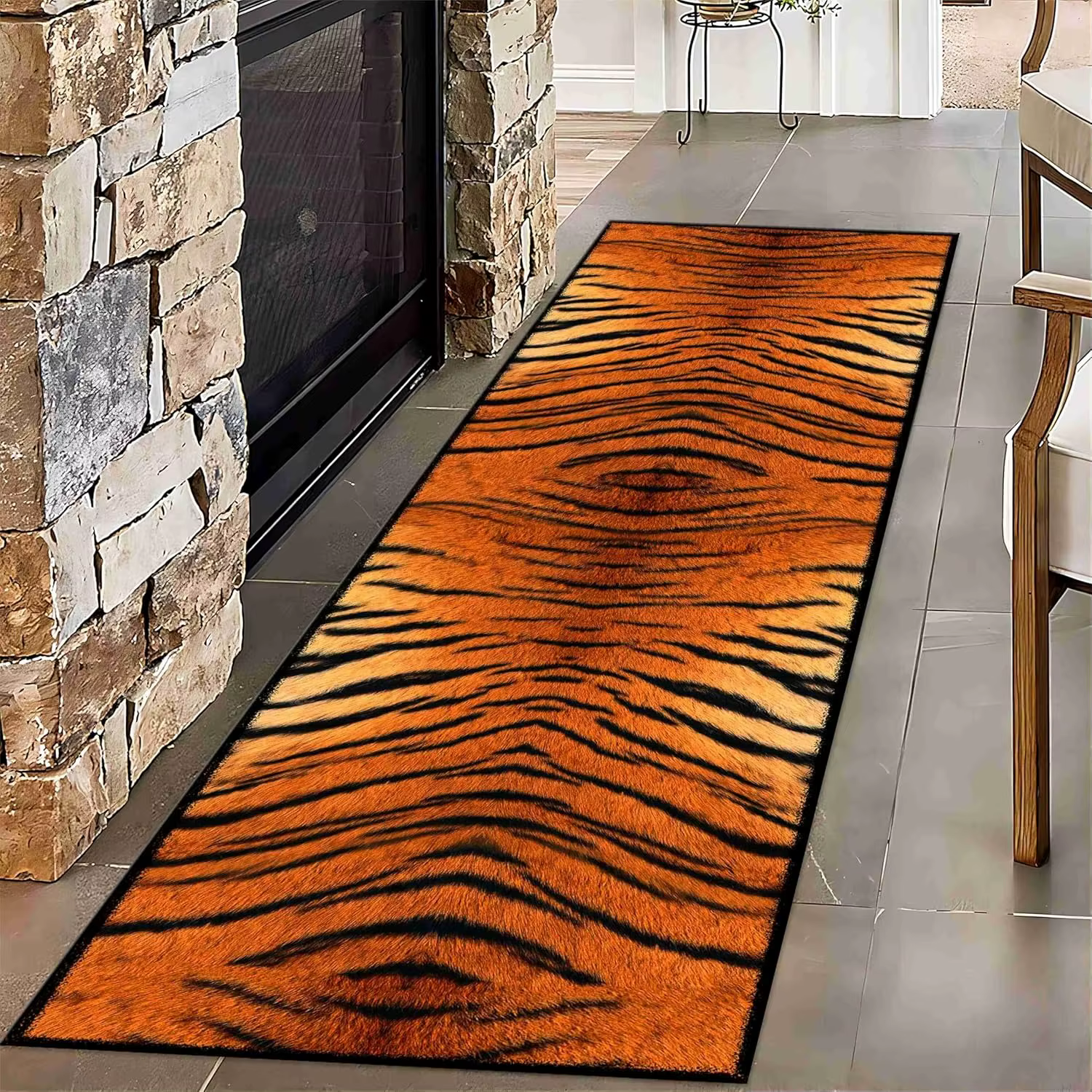 Tapis de zone imprimé léopard vintage