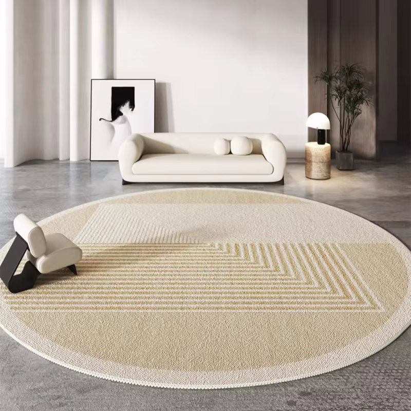 Tapis rond Beige de grande taille