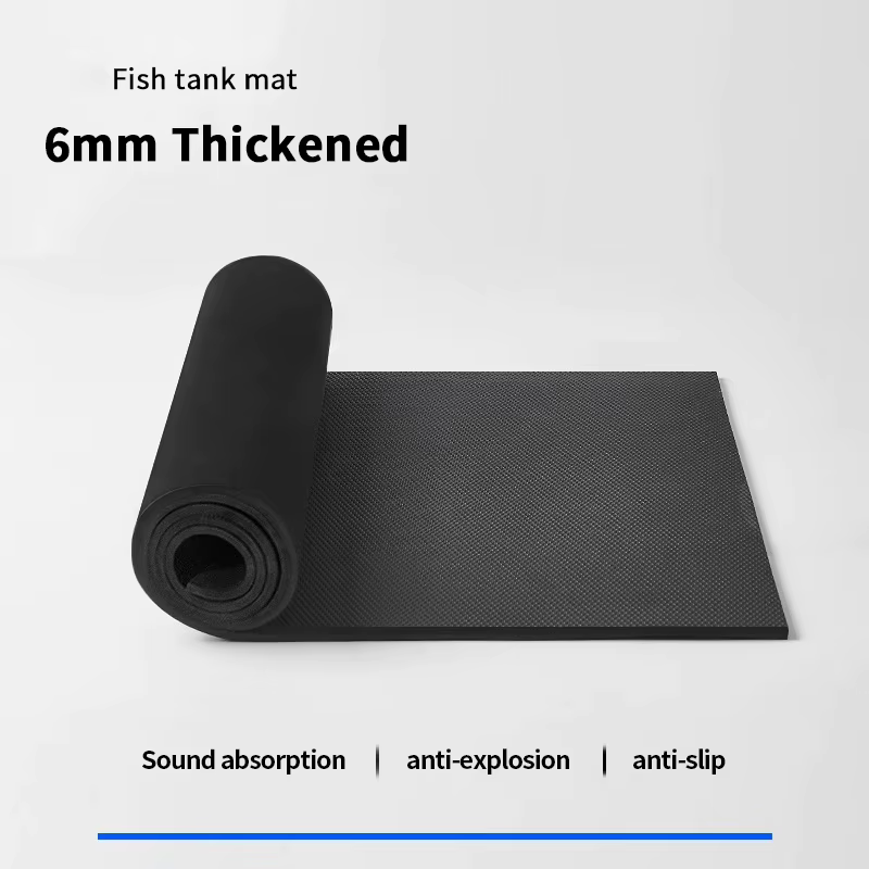 Tapis d'aquarium noir de 6MM d'épaisseur, 35x20cm, antidérapant, 40x40cm