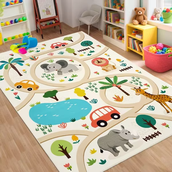 Tapis Animal coloré antidérapant pour enfants