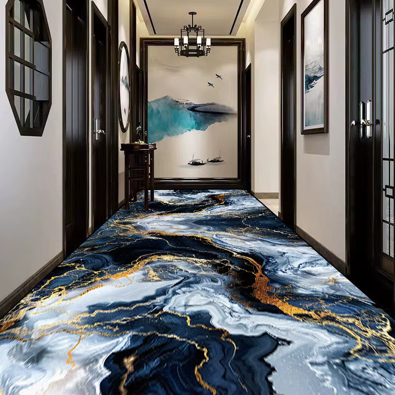 Tapis de couloir long en marbre