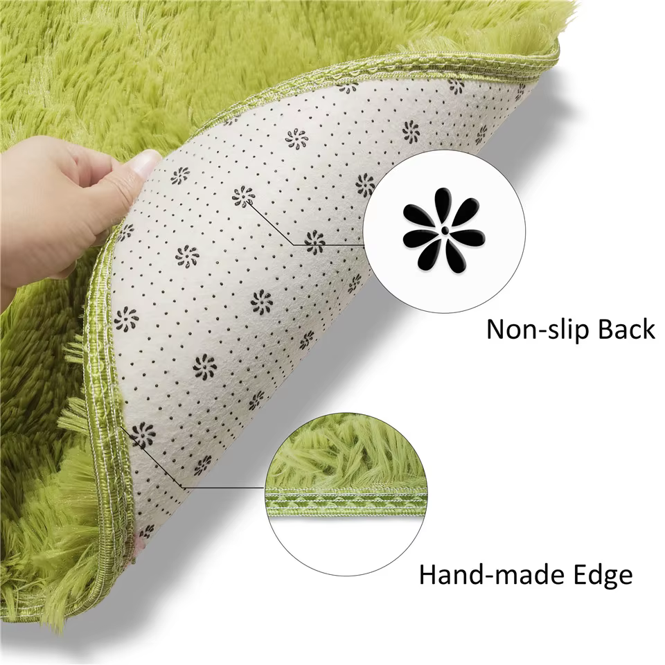 Tapis rond en peluche pour salon