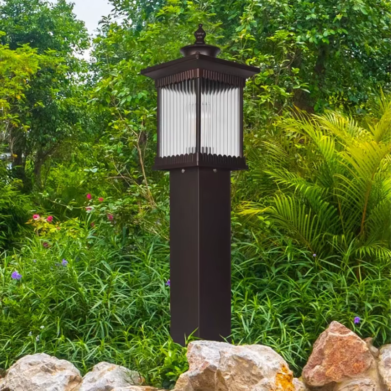 Lampe de pelouse extérieure, mur étanche du sol au sol du jardin, porte de cour, applique murale de Villa carrée