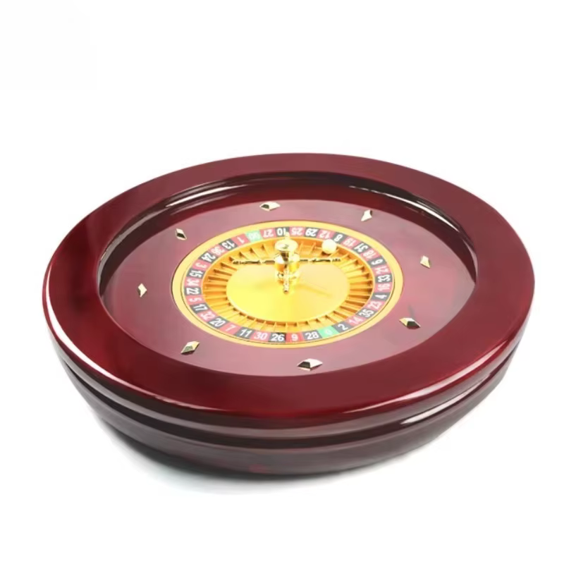 Roulette de luxe en bois massif de 20 pouces, style casino professionnel, couleur rouge, pour jeux familiaux et applications ludiques