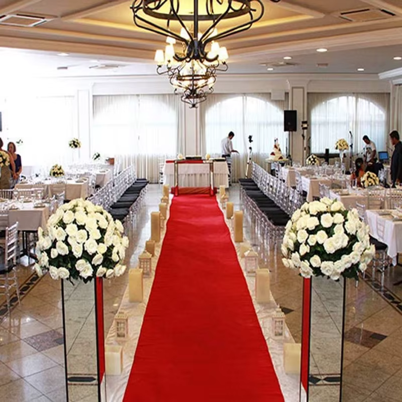 Tapis de mariage rouge longueur personnalisée