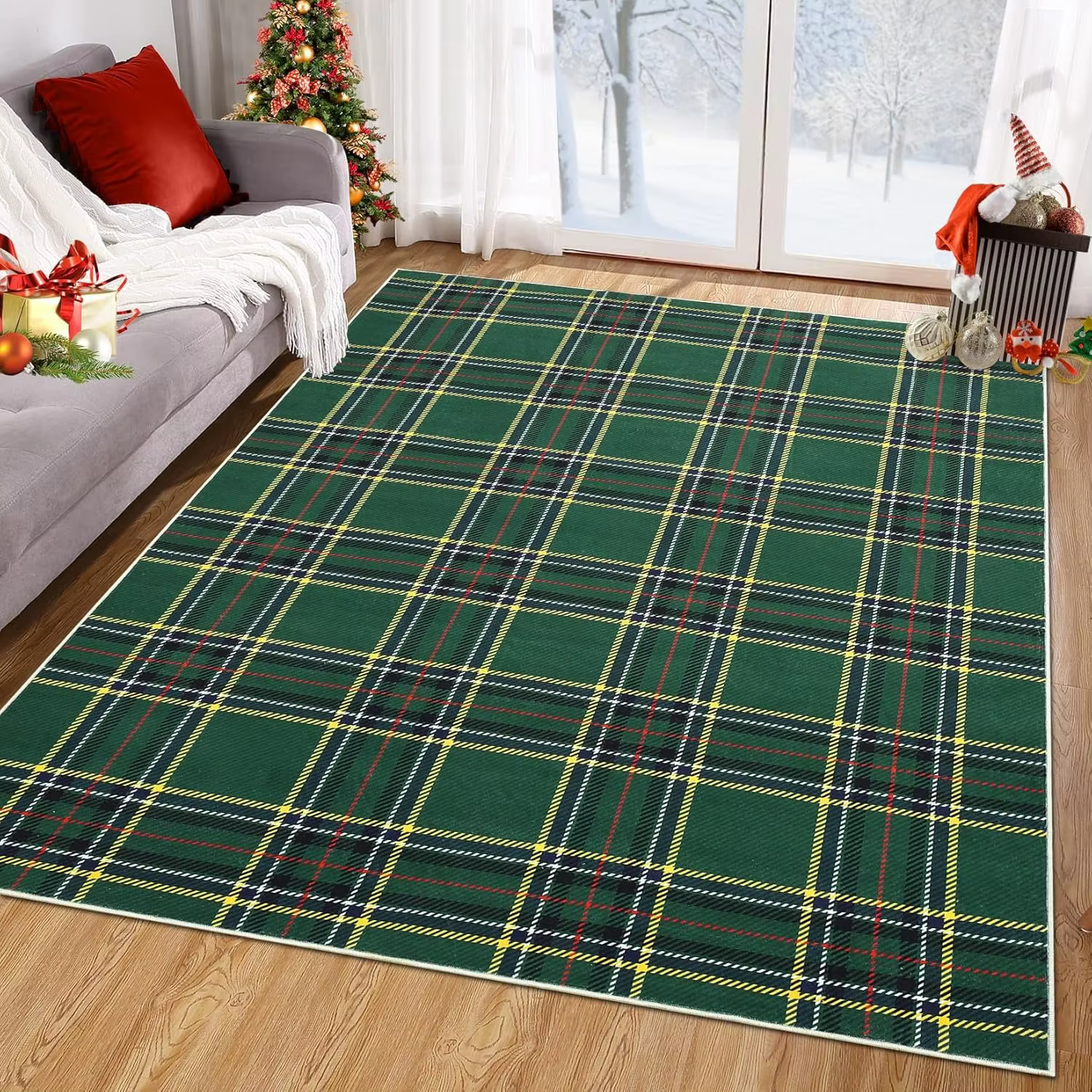 Tapis de salon de noël lavable en machine
