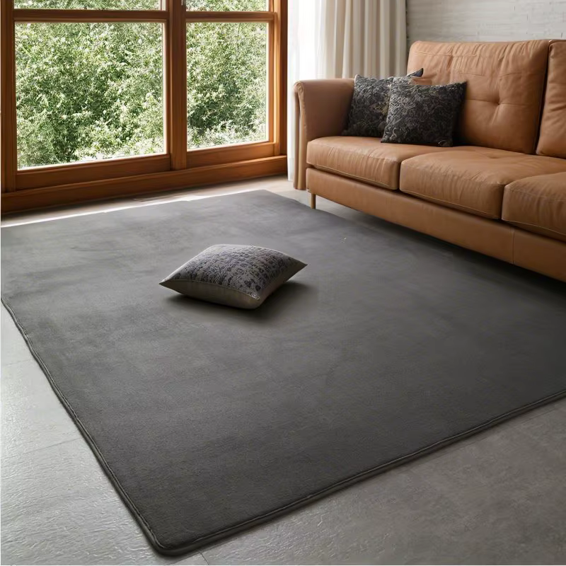 Tapis gris tapis de salon tapis de chevet antidérapant tapis en velours de corail grand tapis de sol doux tapis de jeu pour enfants décoration de la maison rectangulaire