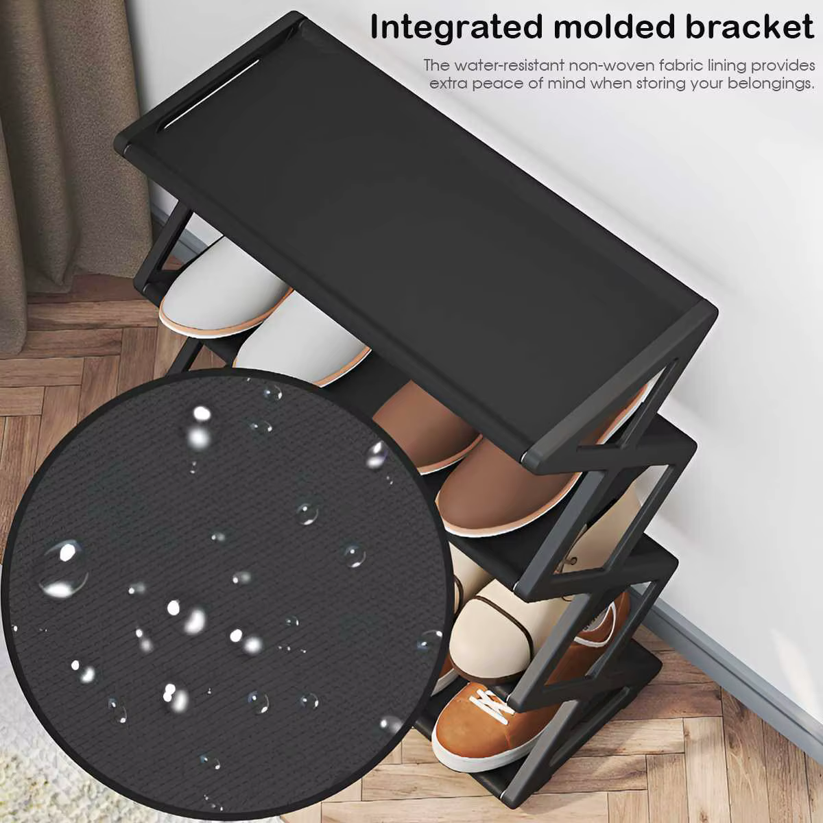 Étagère à chaussures 4 niveaux en X, multifonctionnelle et anti-poussière pour dortoirs, entrées, couloirs et chambres